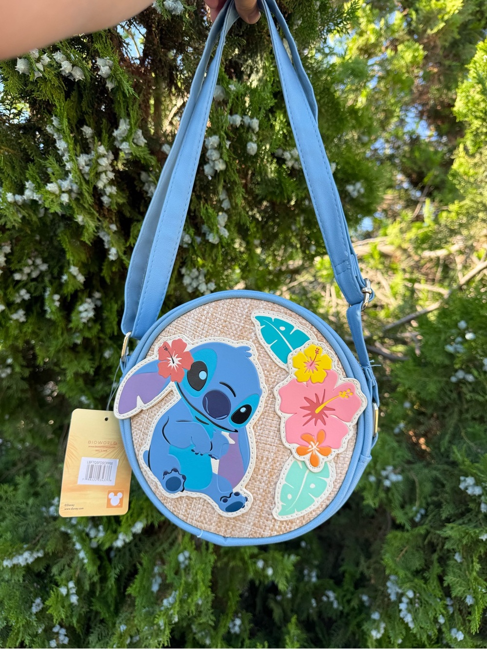 Lilo and Stitch Stitch Tropical Woven Crossbody Bag